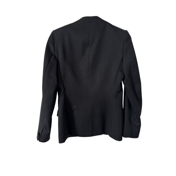 Black Wool Womens Blazer Jacket Size 4 Long Sleeve Made In USA - Picture 5 of 5